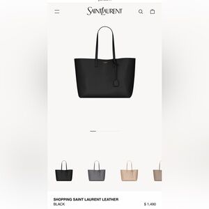 Saint Laurent Black Leather Tote